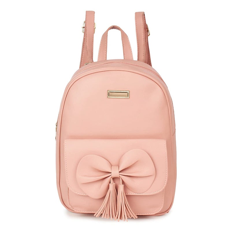 TYPIFY ® Teddy Keychain Faux Leather Backpack for Women – Stylish, Lightweight, Spacious Bag for School, Office, College & Travel – Trendy Everyday Use Backpack for Girls | Gift for Her - Image 1