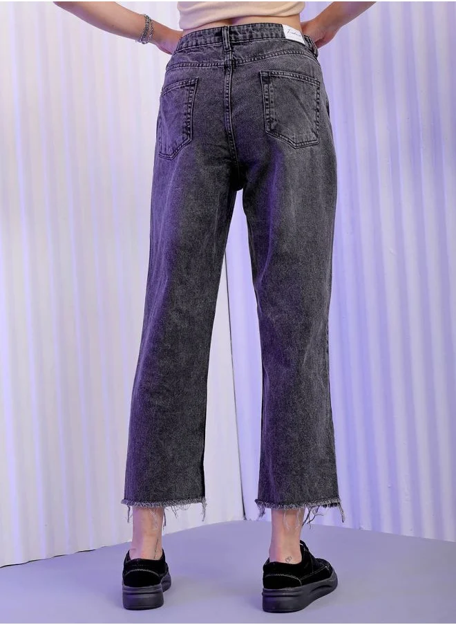 مرفوعة Women Straight Fit Solid High-Rise Jeans