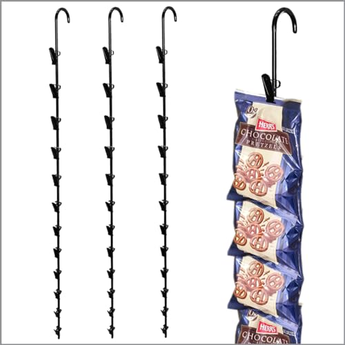 Clip Strip 3 Pack Metal Merchandising 12 Heavy Duty Clips Display Chips Snacks Candy Impulse Items in Retail Stores Concession Stands Party Events 31 L Black Corp - Image 1
