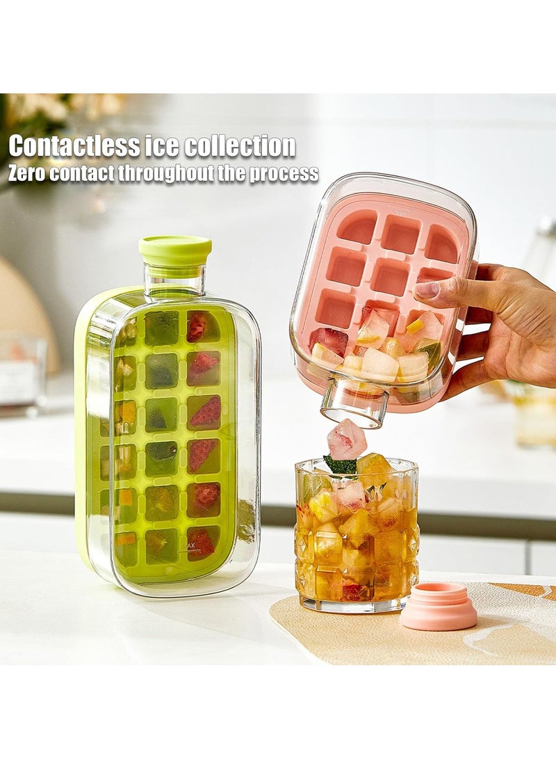 YQbest Ice Cube Bottle, 2 in 1 Touch-Free Ice Cube Tray Water Bottle, Press-to-Release Ice Tray - Easy-Release, Complete with A Built-In Straw, Perfect for Travel (White,500ml) - Image 4
