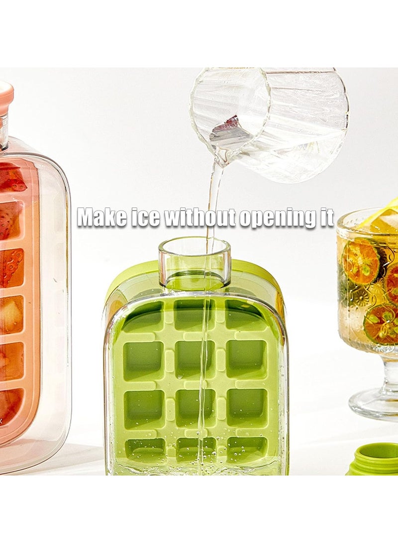 YQbest Ice Cube Bottle, 2 in 1 Touch-Free Ice Cube Tray Water Bottle, Press-to-Release Ice Tray - Easy-Release, Complete with A Built-In Straw, Perfect for Travel (White,500ml) - Image 5