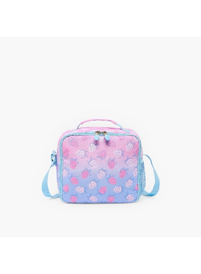 St.Right Lunch Bag-Ombre Strawberries-1 Cmprt- (Polyester) Pink And Blue \ 21X11X22
