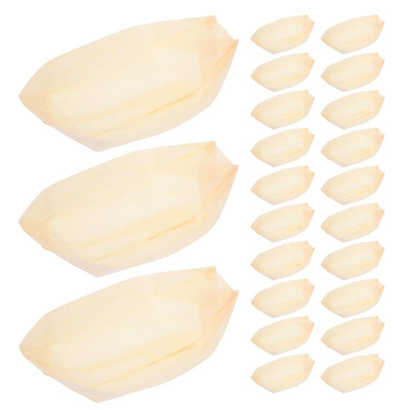 Disposable Wood Sushi Trays 50 Pack 6 Inch for Sashimi Catering Home Dining - Image 2