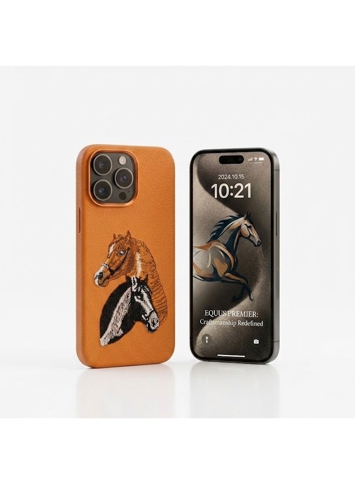 iphone 13 Promax Premium Luxury Leather Case with Embossed Horse Design | Slim Shockproof Protective Back Cover - Image 2