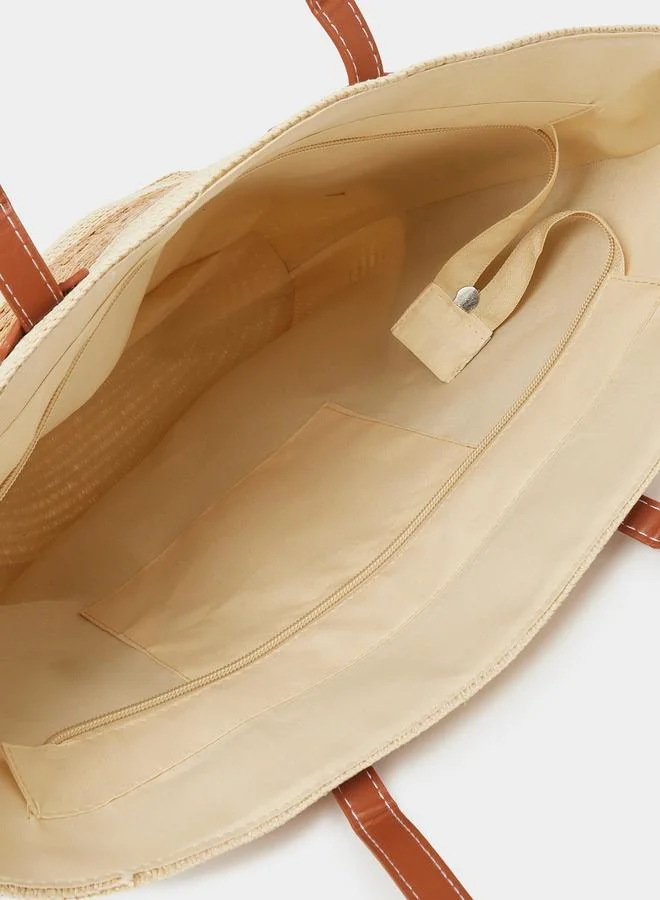 Styli Styli Textured Bag and Ribbon Accent Hat Set