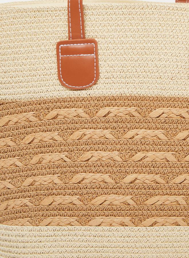 Styli Textured Bag and Ribbon Accent Hat Set - Image 5