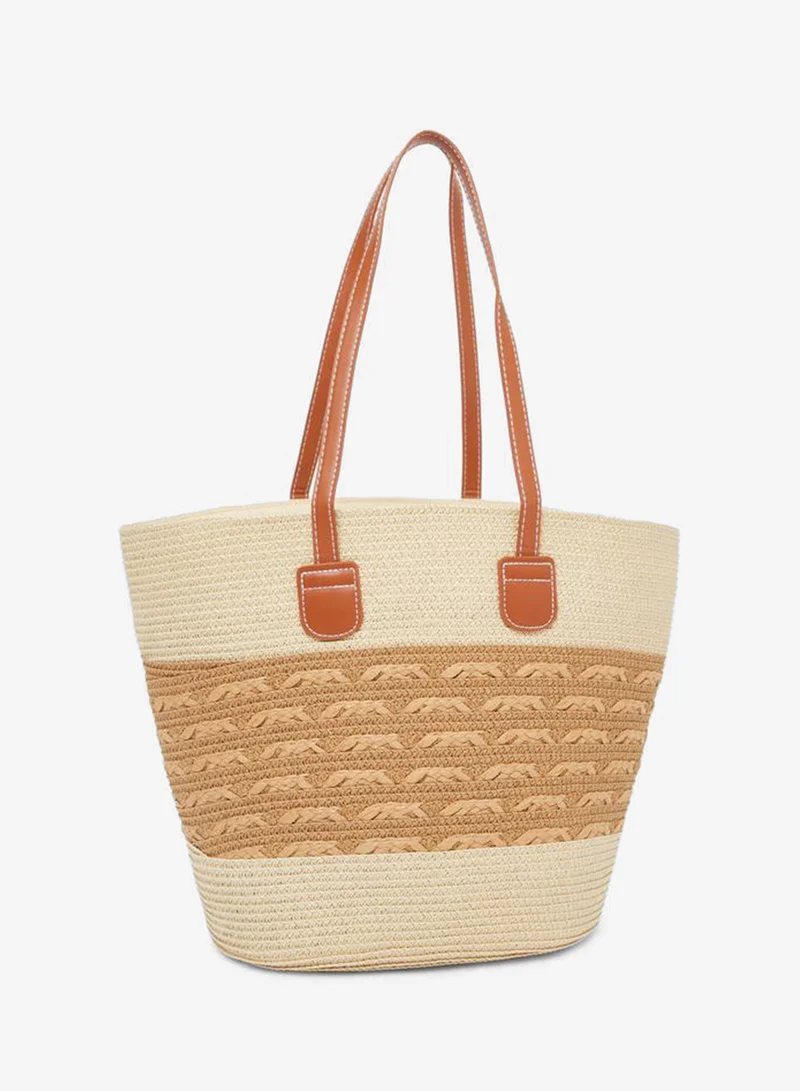 Styli Styli Textured Bag and Ribbon Accent Hat Set