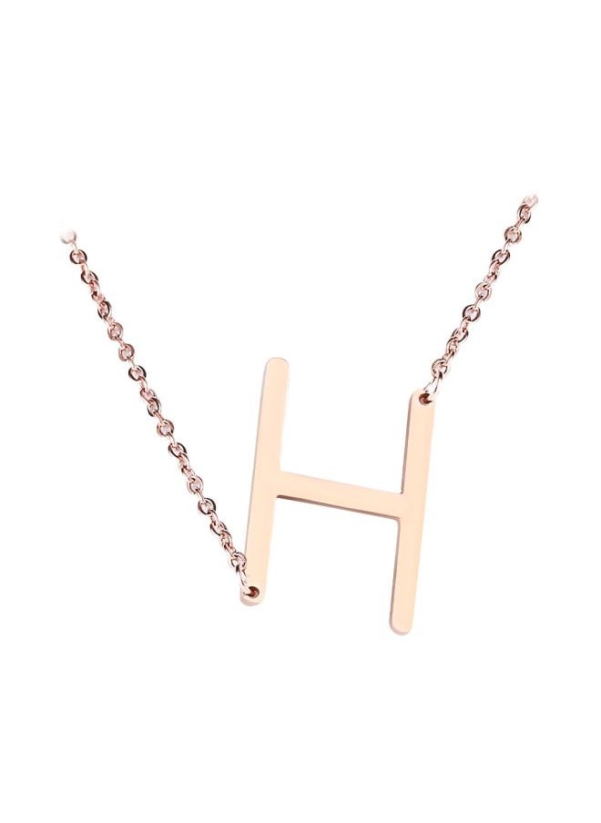 NIBEMINENT Stainless Steel Alphabet H Pendant Necklace  - Image 1
