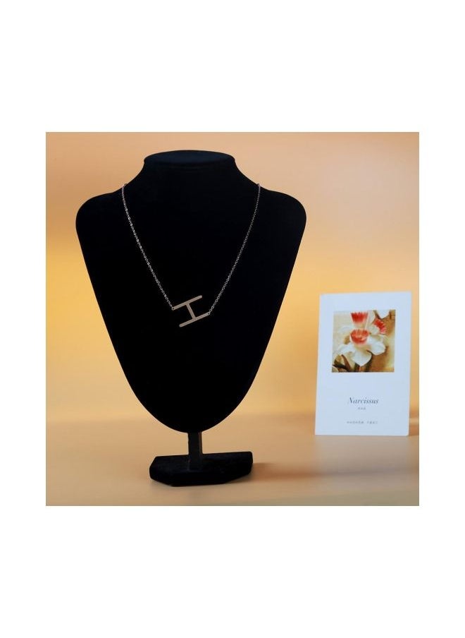 NIBEMINENT Stainless Steel Alphabet H Pendant Necklace  - Image 2