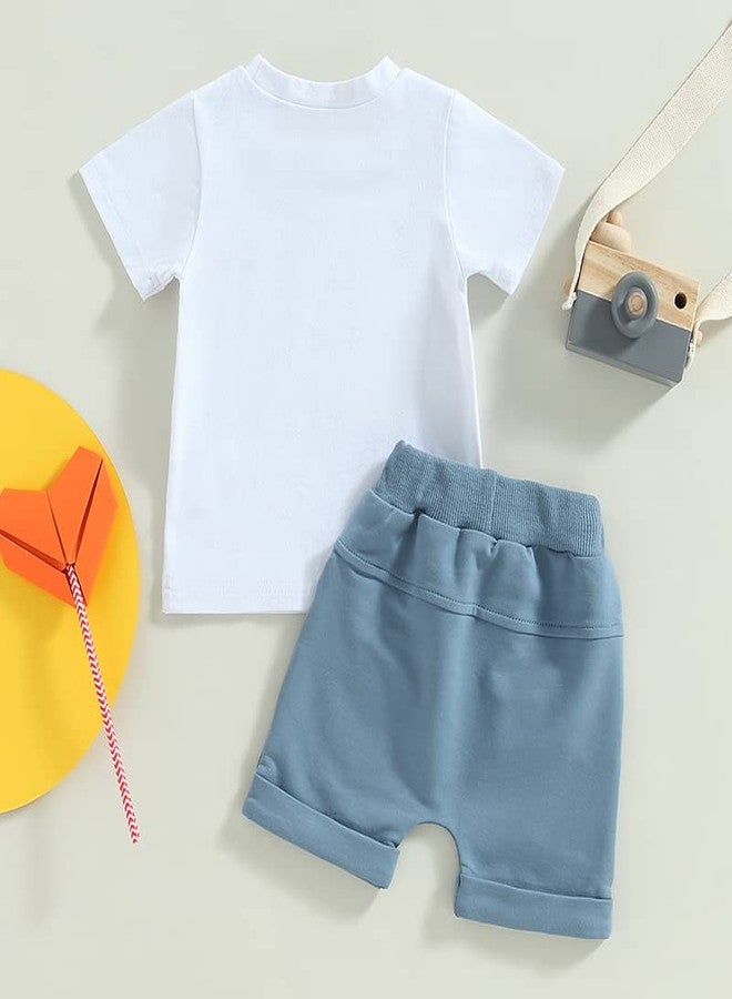 Amnnchya Daddys Boy Baby Clothes Dad's Little Dude Short Sleeve Shirts and Drawstring Shorts Toddler Summer Cute Outfit (dads White,0-6 Months) - Image 3