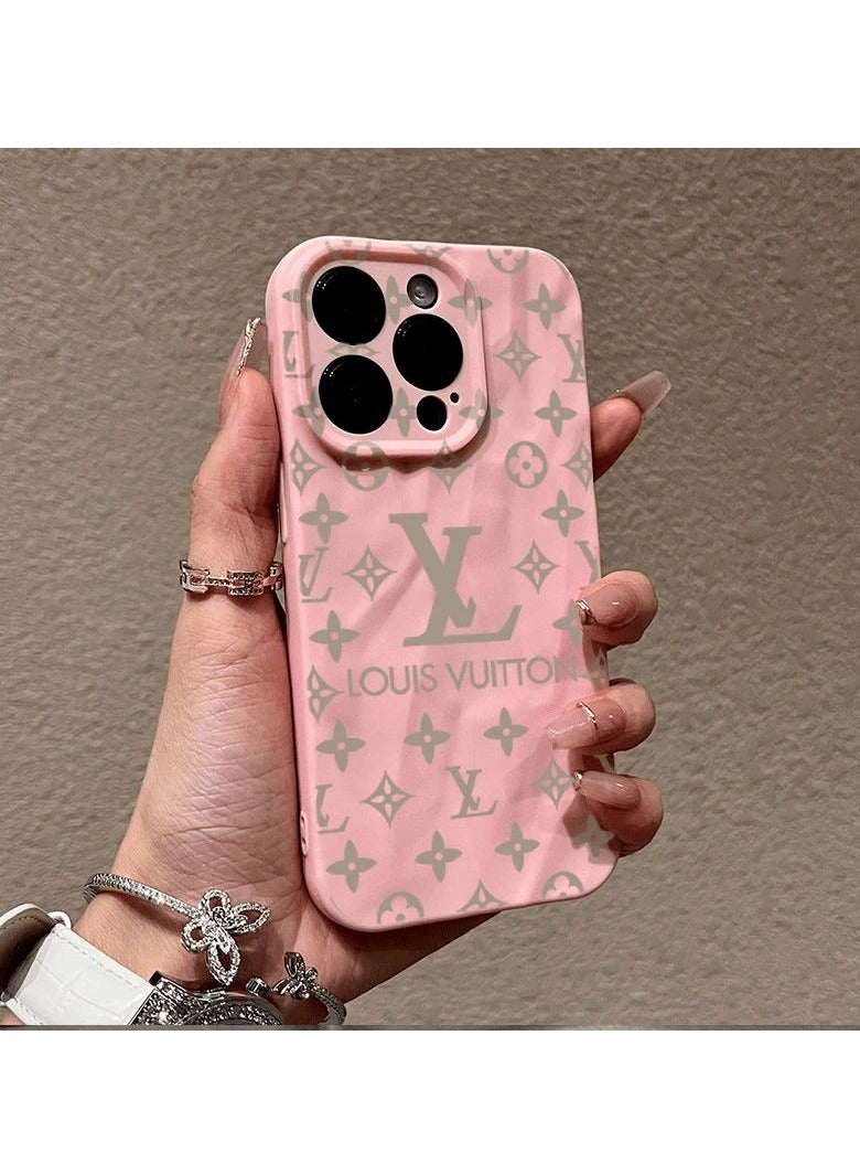 NIBEMINENT Letter Print Protective TPU Case Cover For IPhone 14 Pro, Pink