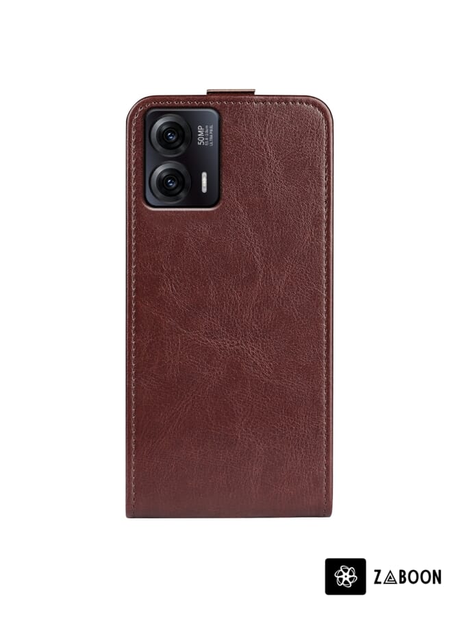 Zaboon غطاء حماية لهاتف موتورولا موتو G73 بنسيج R64 بزاوية عمودية مفردة من الجلد - Image 3