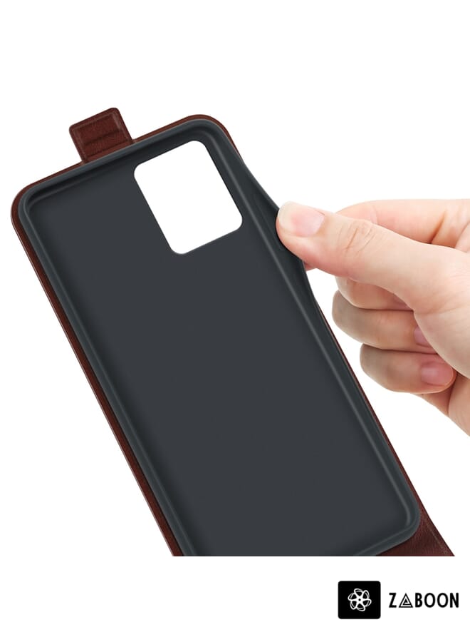 Zaboon غطاء حماية لهاتف موتورولا موتو G73 بنسيج R64 بزاوية عمودية مفردة من الجلد - Image 5