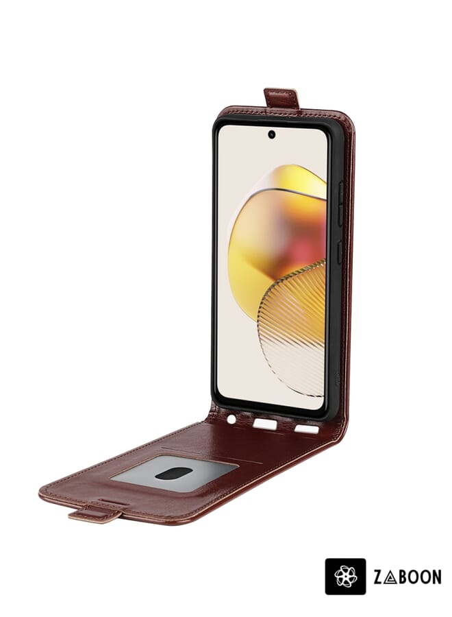 Zaboon غطاء حماية لهاتف موتورولا موتو G73 بنسيج R64 بزاوية عمودية مفردة من الجلد - Image 4