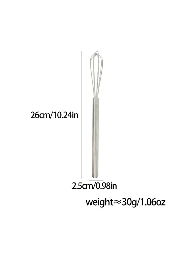 HZYH 10 Inch Mini Whisk Stainless Steel Small Whisk for Cooking Baking Mixing Hand Whisk Lightweight Kitchen Whisk for Eggs  Sauces - Image 2
