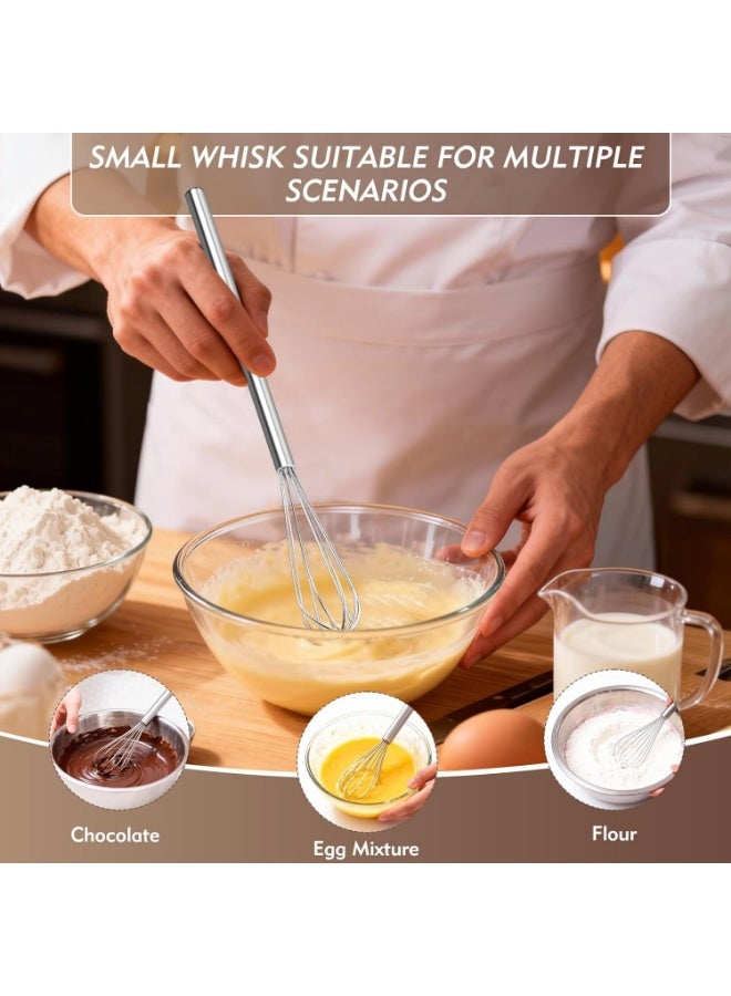HZYH 10 Inch Mini Whisk Stainless Steel Small Whisk for Cooking Baking Mixing Hand Whisk Lightweight Kitchen Whisk for Eggs  Sauces - Image 3