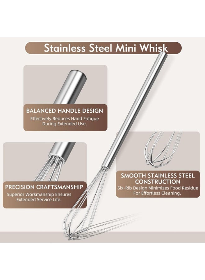 HZYH 10 Inch Mini Whisk Stainless Steel Small Whisk for Cooking Baking Mixing Hand Whisk Lightweight Kitchen Whisk for Eggs  Sauces - Image 5