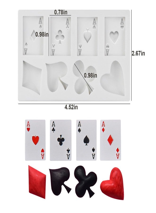 Yedadone 3 Pieces Poker Silicone Molds Playing Cards Casino Themed Fondant Mold 3D Sugar Craft Chocolate Candy Mold for Cake Candy Decorations - Image 3
