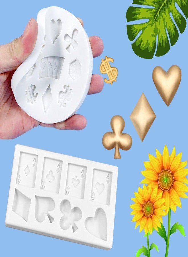 Yedadone 3 Pieces Poker Silicone Molds Playing Cards Casino Themed Fondant Mold 3D Sugar Craft Chocolate Candy Mold for Cake Candy Decorations - Image 5