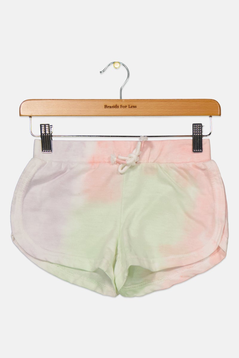 Imperial Star Kids Girl Plain Pull On Shorts, Pink Combo - Image 1