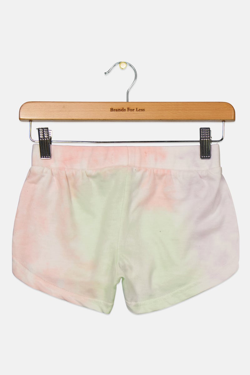 Imperial Star Kids Girl Plain Pull On Shorts, Pink Combo - Image 2