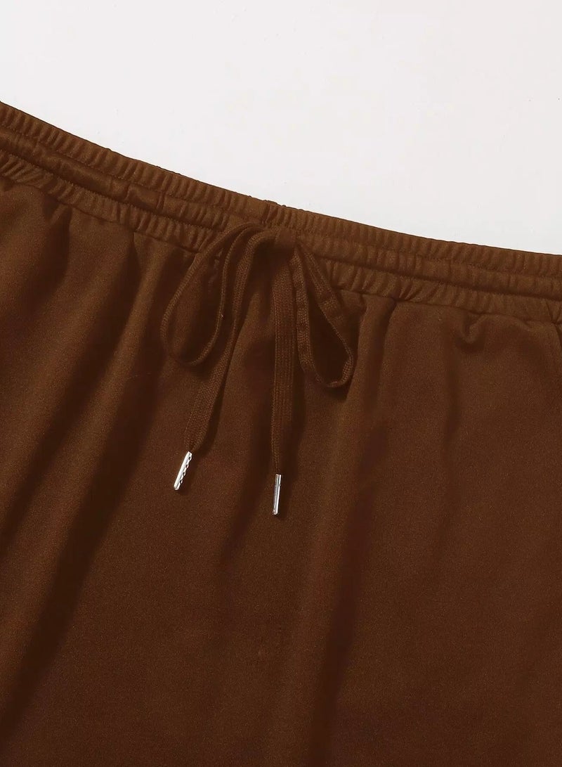 Plus Slant Pocket Solid Skirt  - Image 5