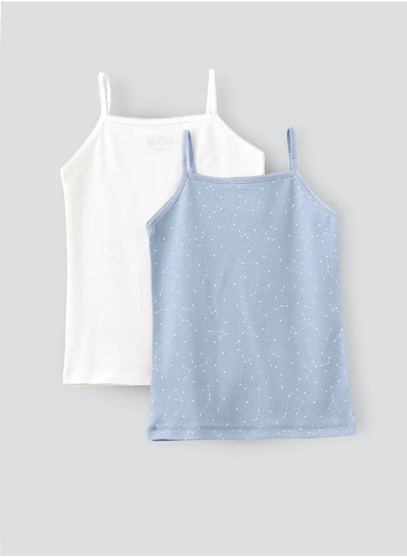 Jelliene 2 Pack Girls Vests 100% Cotton, Soft and Breathable Sleeveless Undershirts for Girls