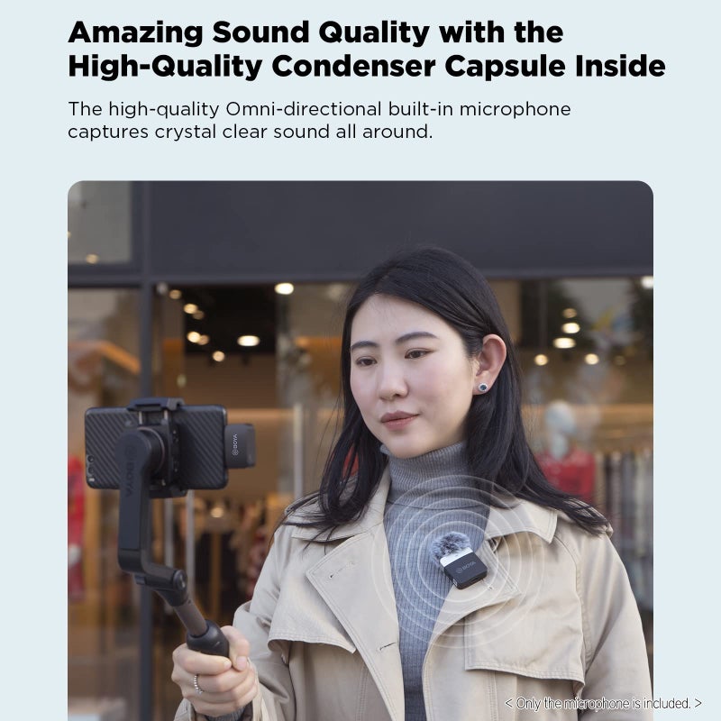 BOYA BY-M1LV-U 2.4GHz Wireless Microphone System Transmitter + Receiver Mini Recording Mic with Type-C Port Replacement for Android Smartphones Tablets Vlog Recording Live Stream Video Conference - Image 3