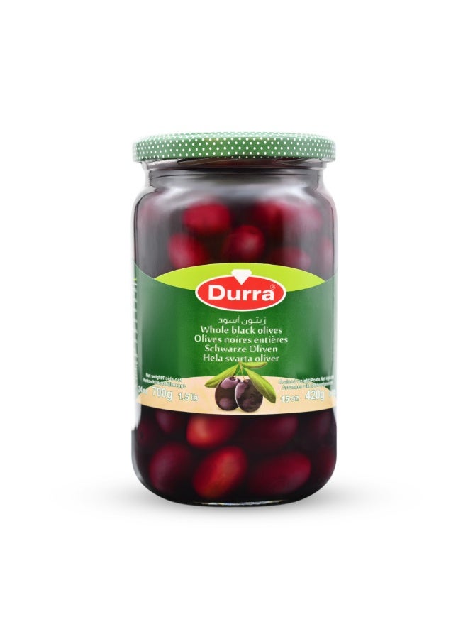 Durra Whole black olives 700g - Image 1