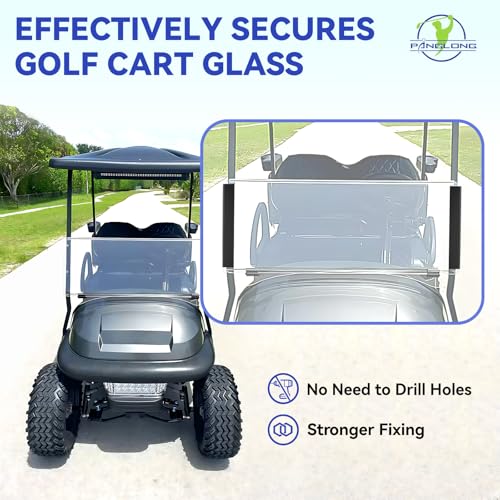 Panglong Golf Cart Windshield Clips-2PCS, Club Car Windshield Sash Clips for 1"x1" Tube, Suitable for Club Car DS, Precedent and Tempo Golf Cart, OEM#1014441-01 1021630-01(2Pcs) - Image 2