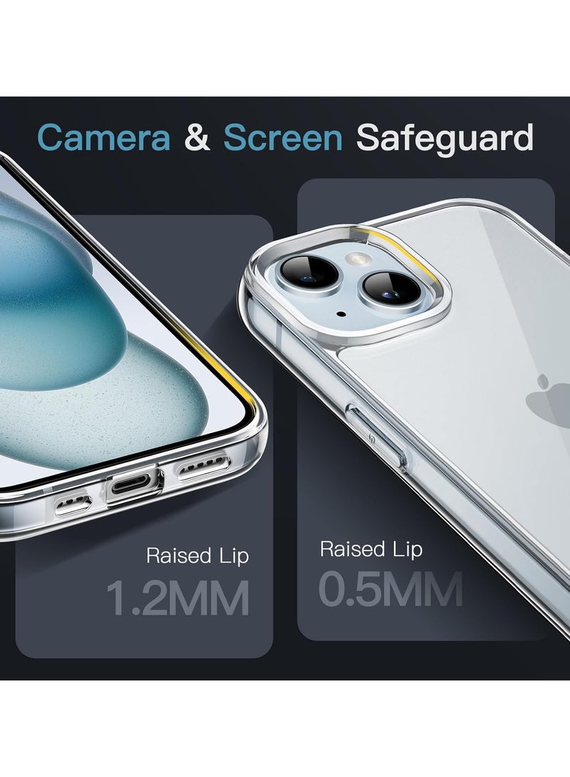Mismo Clear Shockproof Case for iPhone 15 Plus – Ultra Thin Transparent TPU Cover, Anti-Scratch & Anti-Yellowing Crystal Clear Protective Bumper Case - Clear - Image 4