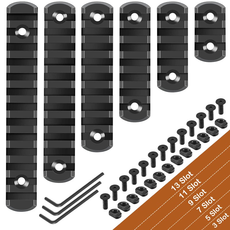 REERON مجموعة سكة بيكاتيني واحدة من REERON 3 5 7 9 11 13 فتحة مع 13 صمولة T ومسامير، 3 مفتاح ألين - Image 1