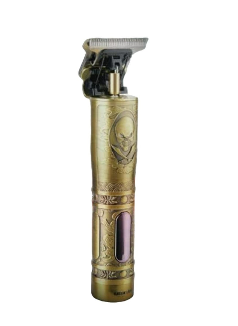 GREEN LION - Pirates Hair Trimmer with 3 Clippers 600mAh, 6500RPM, LCD Display, 60minutes Working Time, Type-C Charging, Metal Body, Lightweight & Portable - Gold - Image 1