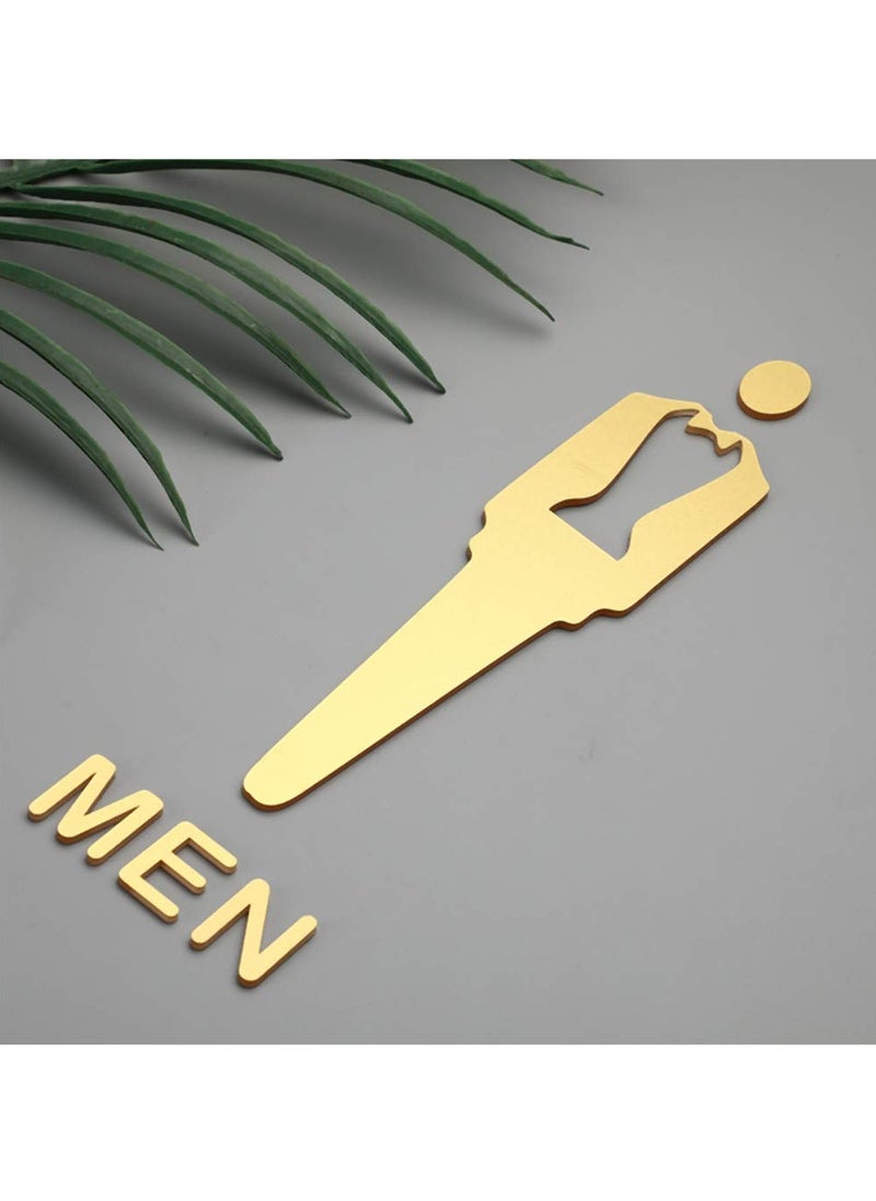 Excefore - Toilet Signs Self Adhesive for Ladies and Gentlemen, Restroom Toilet Symbol Men's and Women's Signage Washroom Door Signs for Home, Hotel, Office, Store, Parking, Restaurant - Image 1