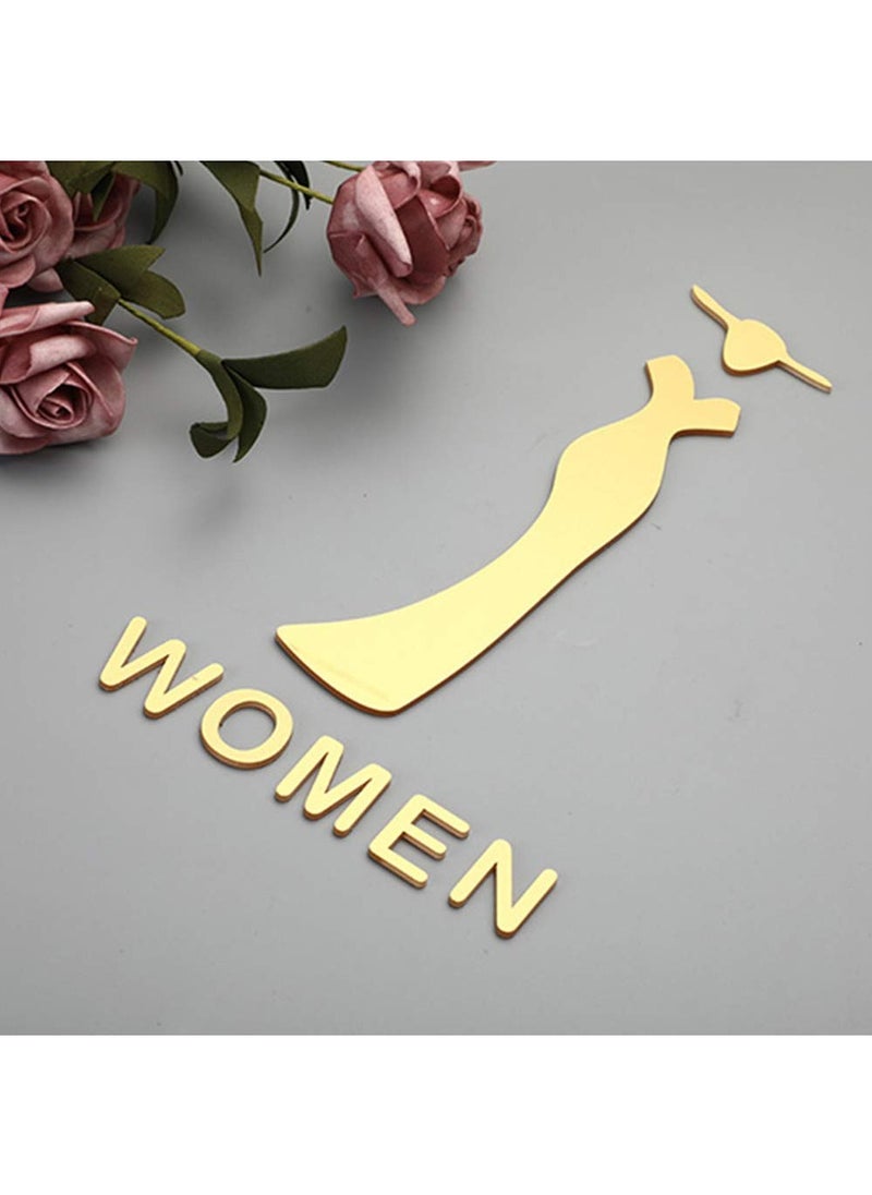 Excefore - Toilet Signs Self Adhesive for Ladies and Gentlemen, Restroom Toilet Symbol Men's and Women's Signage Washroom Door Signs for Home, Hotel, Office, Store, Parking, Restaurant - Image 1
