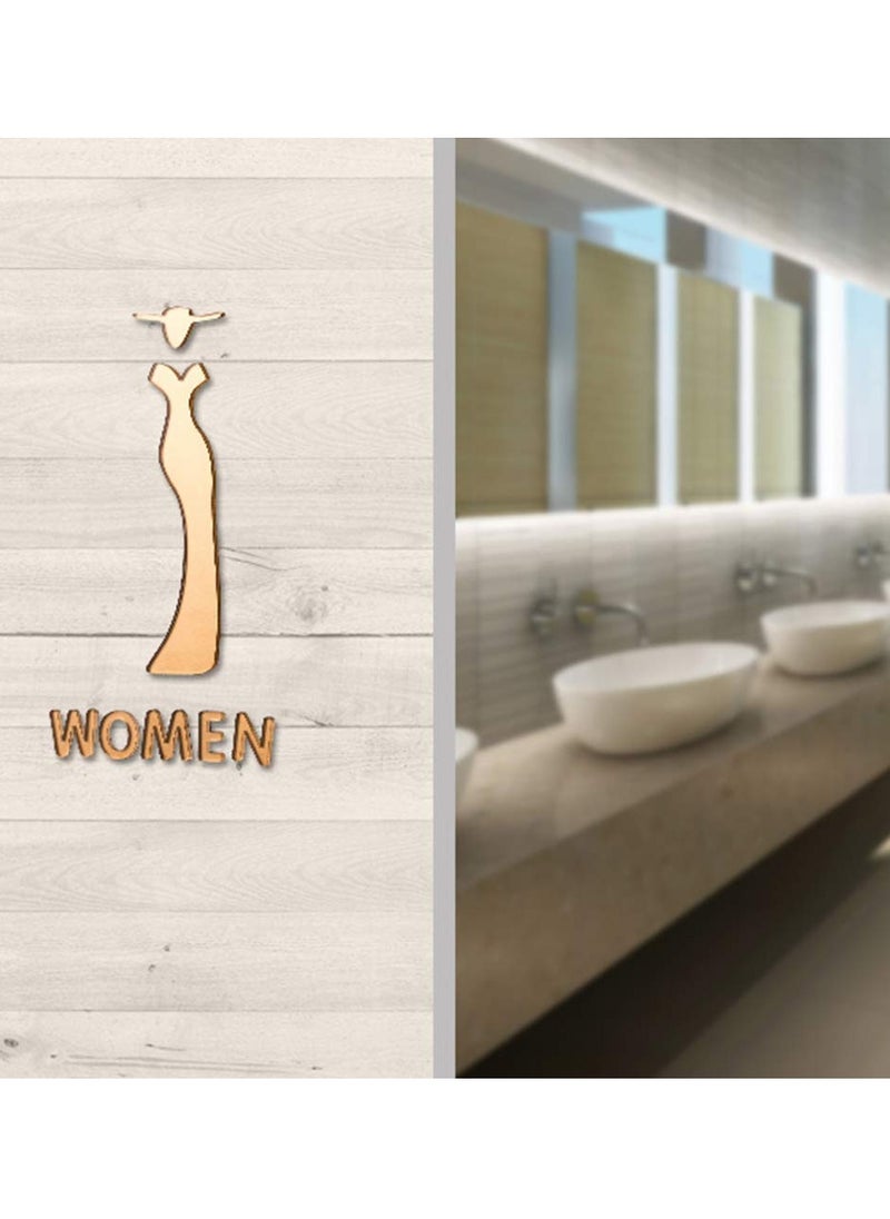 Excefore - Toilet Signs Self Adhesive for Ladies and Gentlemen, Restroom Toilet Symbol Men's and Women's Signage Washroom Door Signs for Home, Hotel, Office, Store, Parking, Restaurant - Image 1