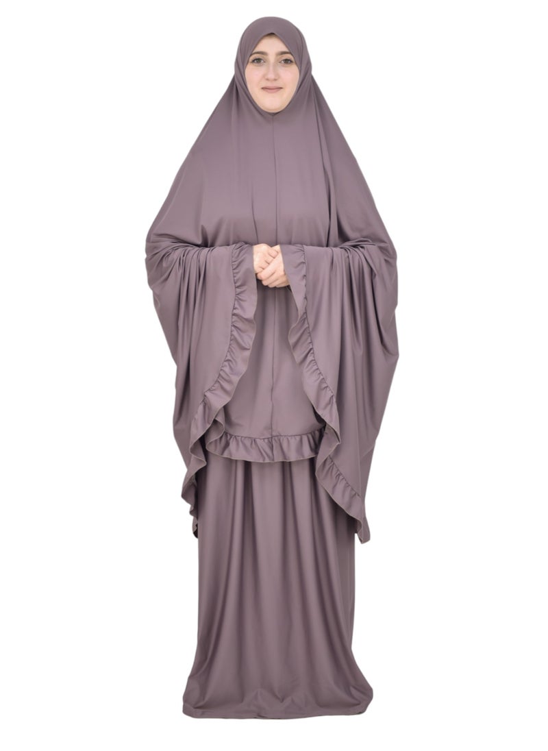 DAMAS COLLECTION - Two Piece Islamic prayer dress women the Long - Prayer Clothes for Women - Prayer Abaya For women - Jilbab 2 piece, Umrah essentials for women - Prayer set - Image 1