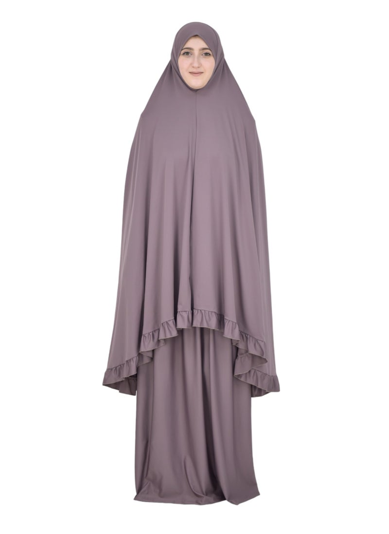 DAMAS COLLECTION - Two Piece Islamic prayer dress women the Long - Prayer Clothes for Women - Prayer Abaya For women - Jilbab 2 piece, Umrah essentials for women - Prayer set - Image 1