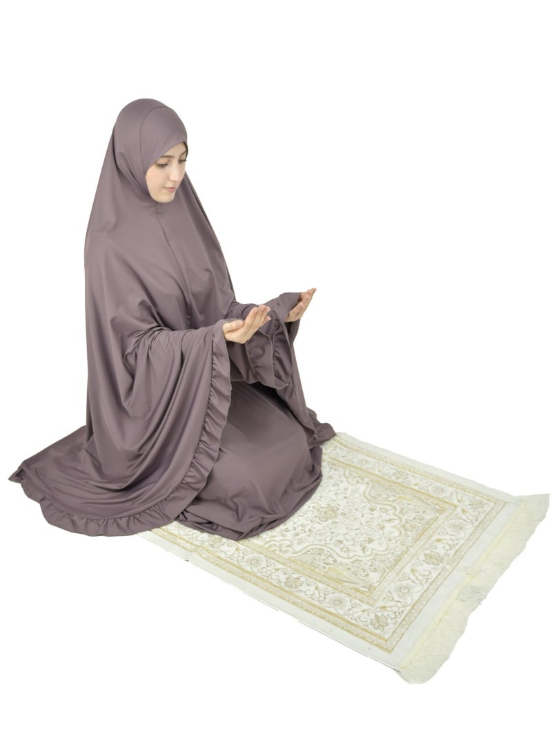 DAMAS COLLECTION - Two Piece Islamic prayer dress women the Long - Prayer Clothes for Women - Prayer Abaya For women - Jilbab 2 piece, Umrah essentials for women - Prayer set - Image 1