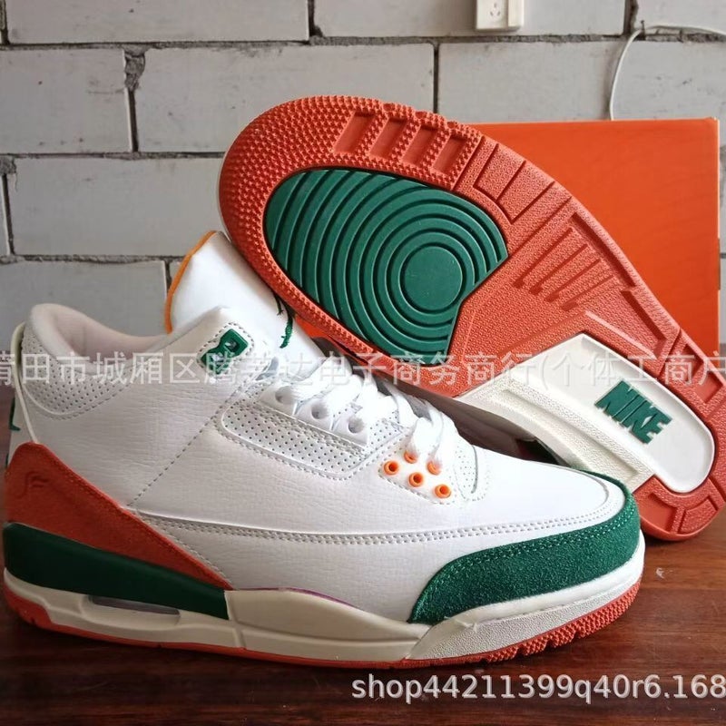 Putian Shoe Factory Foreign Trade Orders Aj3 Fujiwara Hiroshi White Cement North Carolina Blue Jordan 3 Sports Shoes Basketball Shoes - Image 2