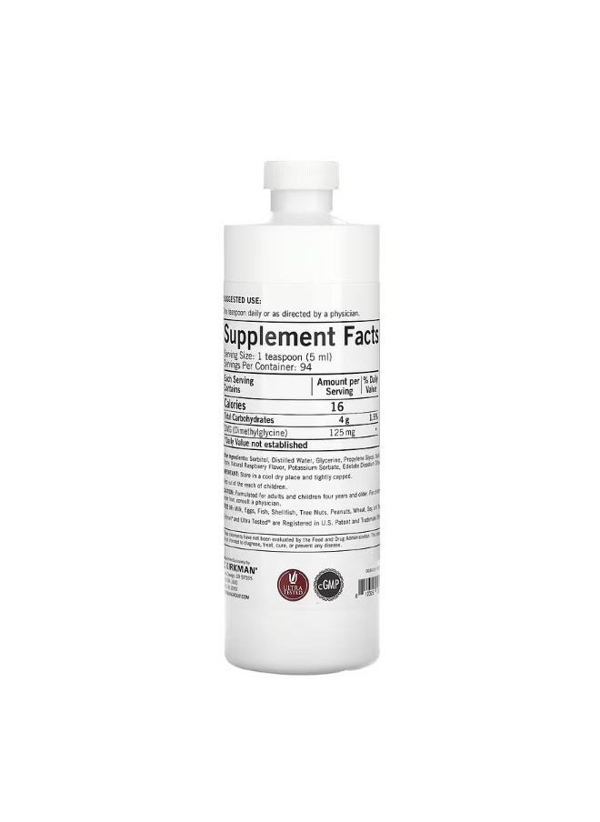 Kirkman Labs - DMG Liquid Natural Raspberry 16 fl oz 473 ml - Image 1