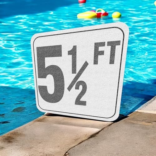 Aquatic Custom Tile, 5 1/2 FT Pool Depth Markers, 6x6 Inches w/ 4" Font Vinyl Pool Stickers, Swimming Pool Number Markers, Pool Safety Signage, Adhesive Depth Markers Stickers for Decks, Made in USA - Image 4