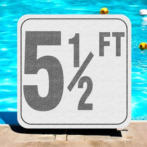 Aquatic Custom Tile, 5 1/2 FT Pool Depth Markers, 6x6 Inches w/ 4" Font Vinyl Pool Stickers, Swimming Pool Number Markers, Pool Safety Signage, Adhesive Depth Markers Stickers for Decks, Made in USA - Image 3