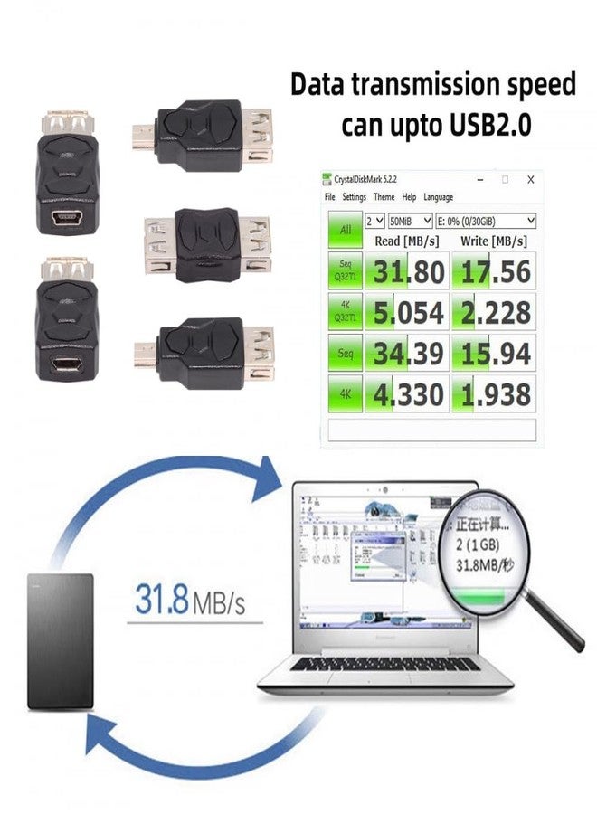 CY Adapter 5pcs/lot Micro USB 2.0 OTG Mini USB 5Pin Type-A Male to Female Data Charge Adapter - Image 3
