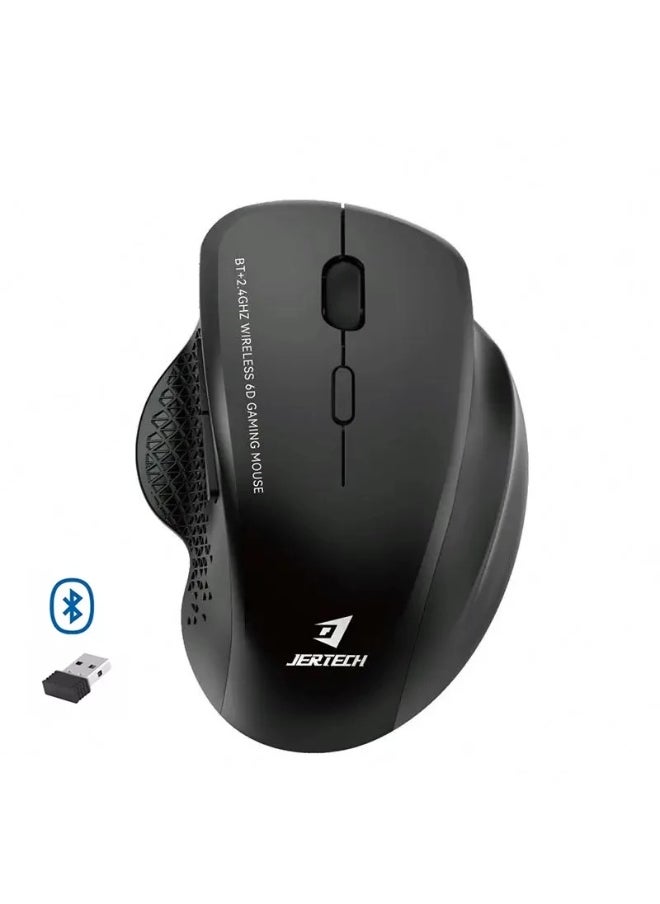 JERTECH - Elite W500 Dual-Mode Wireless Mouse (2.4GHz & Bluetooth) - 2400 DPI 1000 Hz Polling Rate - Silent Clicks - rechargeable USB C - Image 1