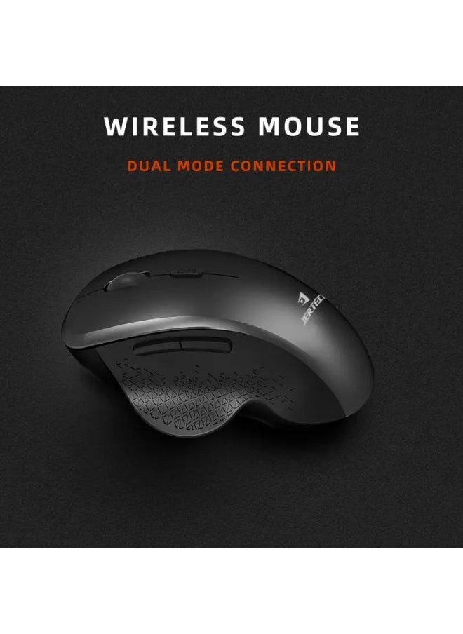 JERTECH - Elite W500 Dual-Mode Wireless Mouse (2.4GHz & Bluetooth) - 2400 DPI 1000 Hz Polling Rate - Silent Clicks - rechargeable USB C - Image 1