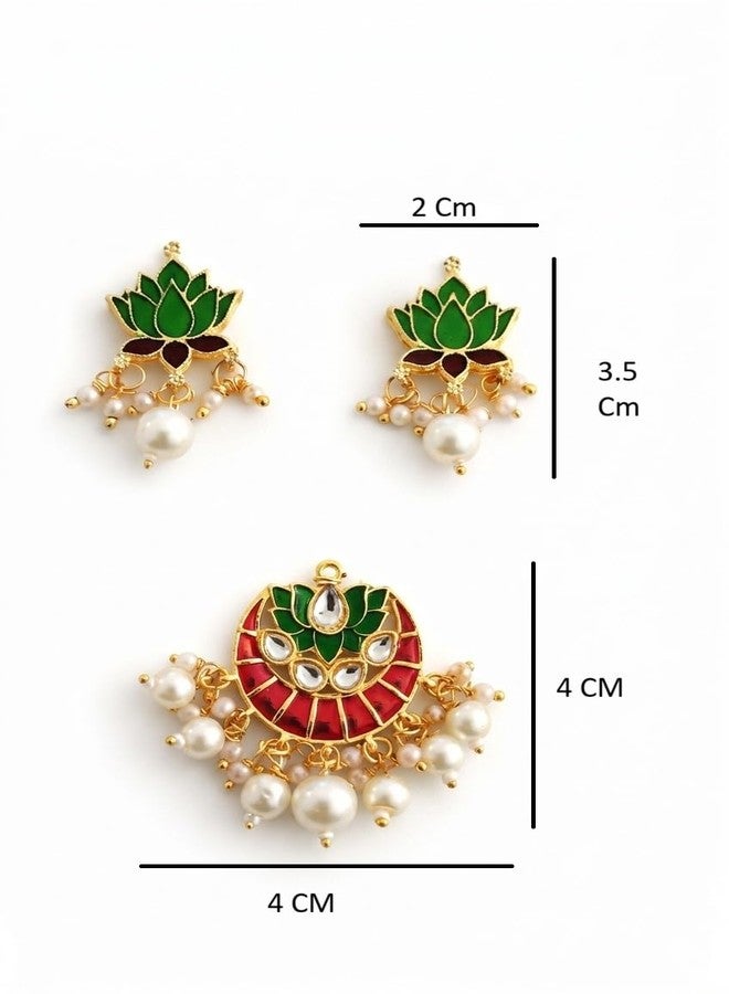 DORMITORRY Bridal Kundan Juda Hair Clip for Women, Lotus Pearl Indian Wedding Hair Pin, Gold Plated Ethnic Bun Holder Hair Accessory for Festive Party, Traditional Jewelry Gift for Girls - 3 Pcs. - Image 2