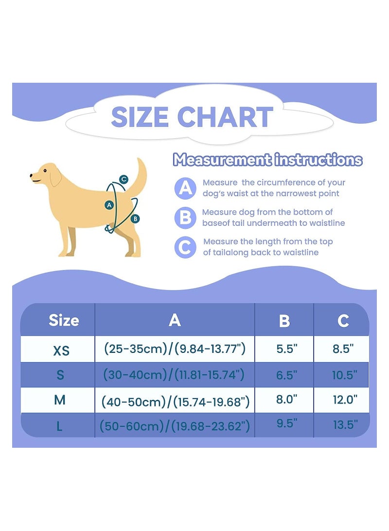 XiuWoo Adjustable Pet Dog Cat Nappies, Super Absorbent Washable Period Pants, Doggie Safety Physiological Skirt Design, 2 Pcs (M, Pink and Blue) - Image 5