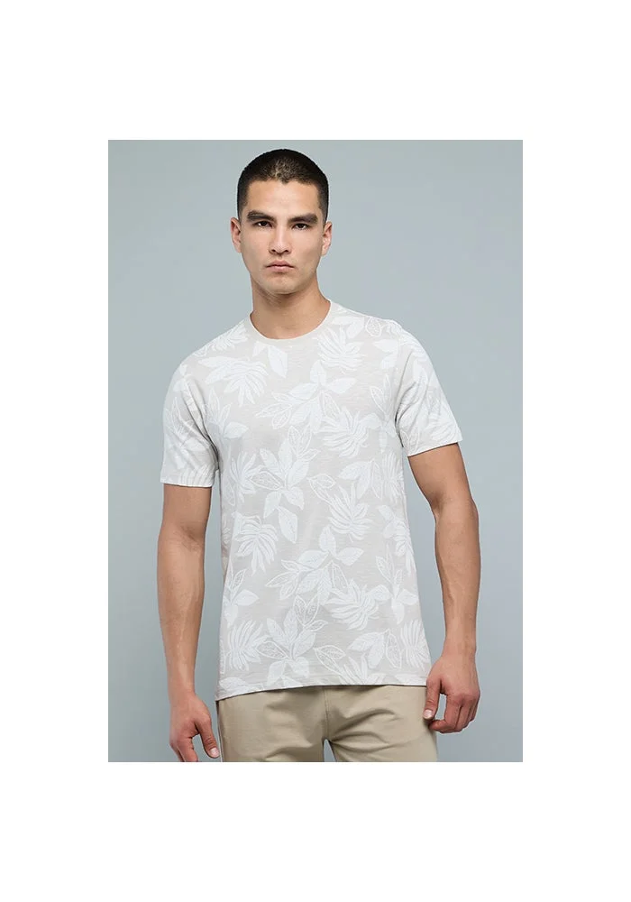 R&b Patterned T-Shirt with Crew Neck and Short Sleeves
