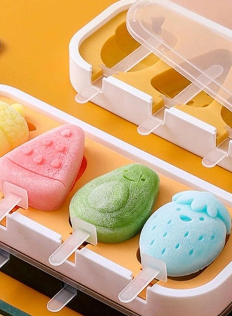 DIY Silicone Lolly Ice Molds with Lid for Kids and Adults, Water Ice Molds Random Color - Image 1
